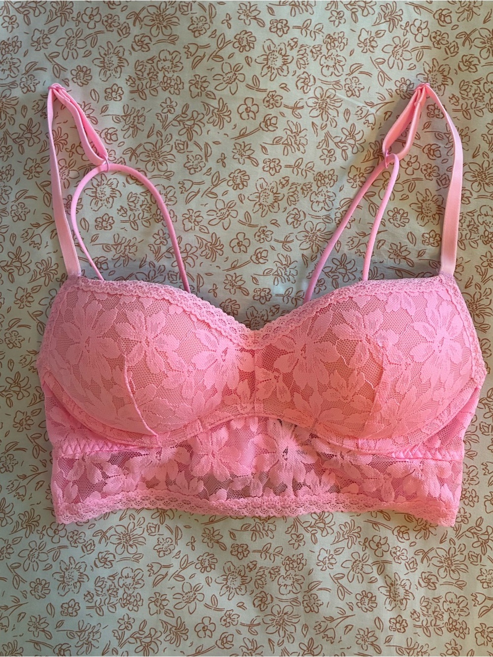Victoria's Secret Pink Floral Lace Push Up Bralette